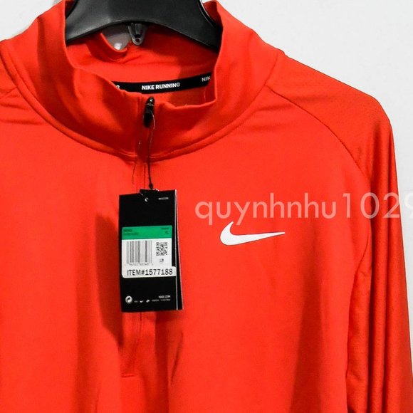 Nike Dri-FIT Men's 1/2-Zip Running Top RED - Picture 3 of 7